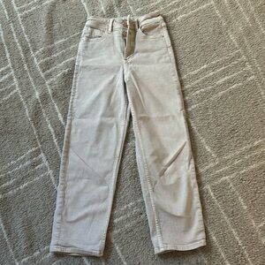 Zara super high rise straight leg in sand. Size USA 0 / Eur 32